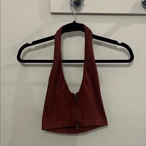 Urban Outfitters Burgundy Ribbed Top